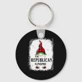 Republican Gnome Buffalo Plaid Matching Family Xma Sleutelhanger (Voorkant)
