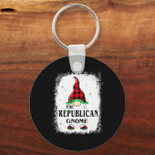 Republican Gnome Buffalo Plaid Matching Family Xma Sleutelhanger (Voorkant)