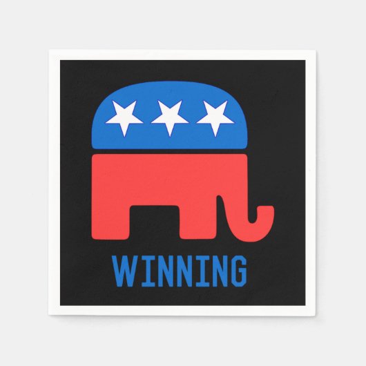 Republican GOP Elephant Winning Servet (Voorkant)
