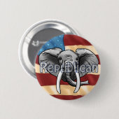 Republican Grey Elephant pin Ronde Button 5,7 Cm (Voorkant /achterkant)