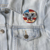 Republican Grey Elephant pin Ronde Button 5,7 Cm (In situ)