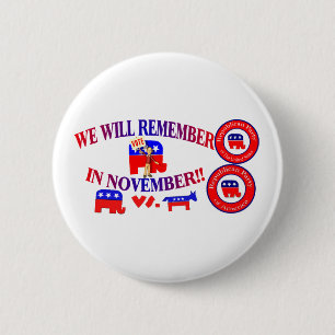 Republican herinnert zich in november anti-ObamaCa Ronde Button 5,7 Cm