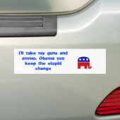 Republican-olifant, Republikein-olifant, ik zal .. Bumpersticker (Op auto)