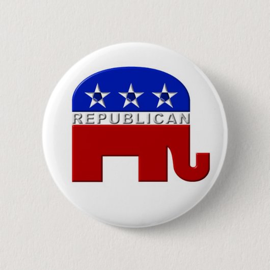Republican-olifant Ronde Button 5,7 Cm (Voorkant)
