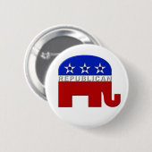 Republican-olifant Ronde Button 5,7 Cm (Voorkant /achterkant)