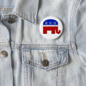 Republican-olifant Ronde Button 5,7 Cm (In situ)
