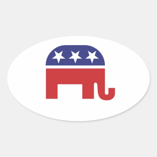Republican Original Elephant Ovale Sticker (Voorkant)