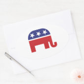 Republican Original Elephant Ovale Sticker (Envelop)