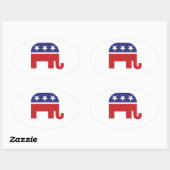 Republican Original Elephant Ovale Sticker (Vel)