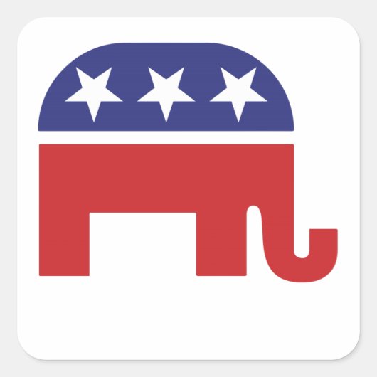 Republican Original Elephant Vierkante Sticker (Voorkant)