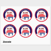 Republican Party 2024 Classic Round Sticker (Vel)