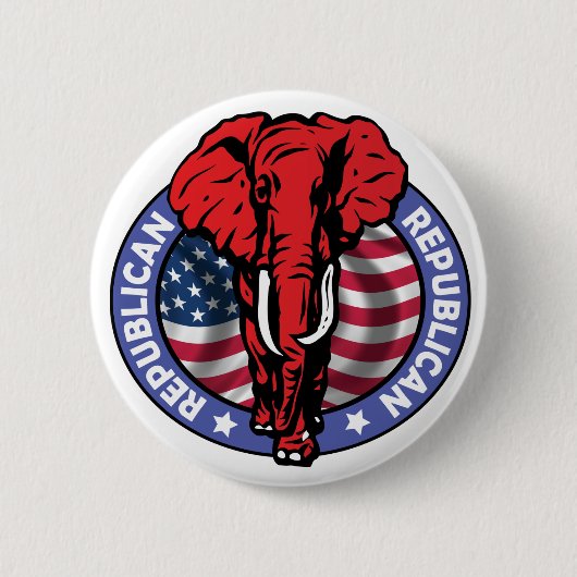 Republican Party Elephant - McCain Ronde Button 5,7 Cm (Voorkant)