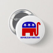 REPUBLICAN Party Liars PINOCCHIO, knop Ronde Button 5,7 Cm (Voorkant /achterkant)