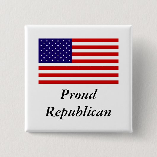 Republican Pride Vierkante Button 5,1 Cm (Voorkant)
