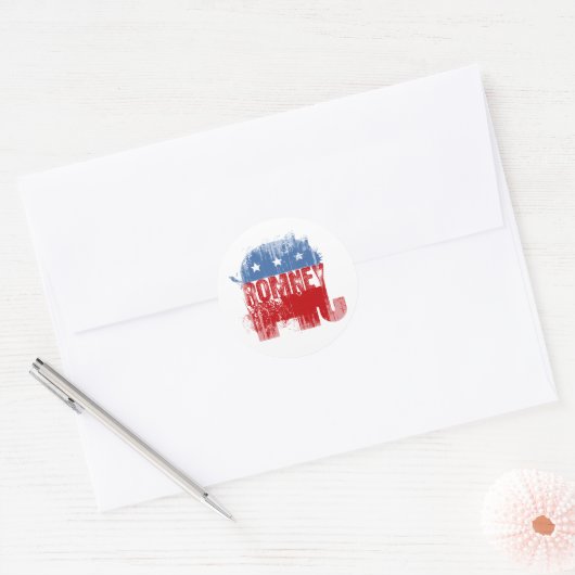 Republican ROMNEY Ronde Sticker (Envelop)