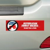 Republican Values - Greed, Angst en Hate Bumpersticker (Op auto)