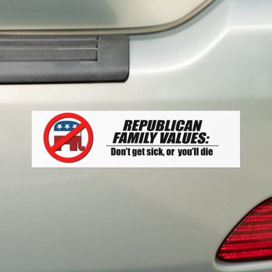 Republican Values - Niet ziek worden Bumpersticker (Op auto)