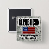 Republican Welfare Square Button (Voorkant /achterkant)