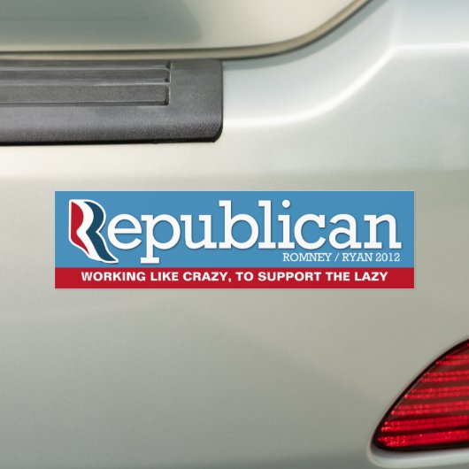 Republican - Werken als Crazy Bumpersticker (Op auto)
