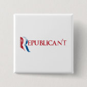 Republican't.png Vierkante Button 5,1 Cm (Voorkant)