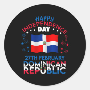 Republiek 180ste onafhankelijkheidsdag Dominicaans Ronde Sticker
