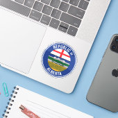 Republiek Alberta WEXIT Sticker (Laptop met iPhone)