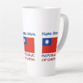 Republiek China Taiwanese vlag Blauw gepersonalise Latte Mok (Rechterhoek)