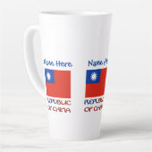 Republiek China Taiwanese vlag Blauw gepersonalise Latte Mok (Linkerhoek)