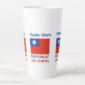 Republiek China Taiwanese vlag Blauw gepersonalise Latte Mok (Voorkant)