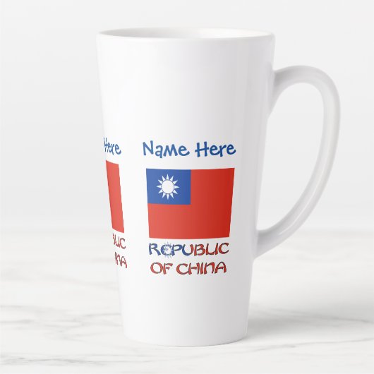 Republiek China Taiwanese vlag Blauw gepersonalise Latte Mok (Rechts)