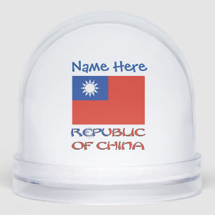 Republiek China Taiwanese Vlag Blauw Gepersonalise Sneeuwbol