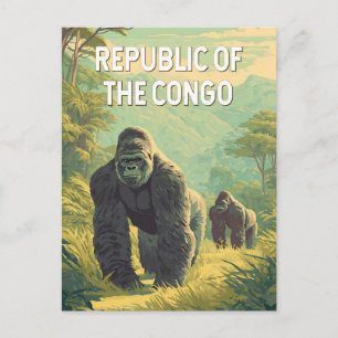 Republiek Congo Illustratie Reis Kunst Briefkaart