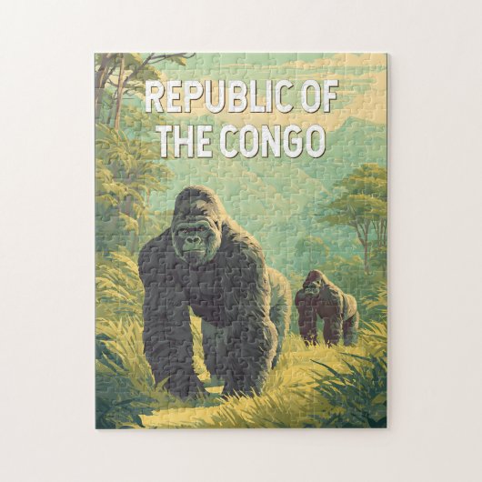 Republiek Congo Illustratie Reis Kunst Legpuzzel (Verticaal)