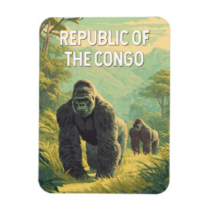 Republiek Congo Illustratie Reis Kunst Magneet