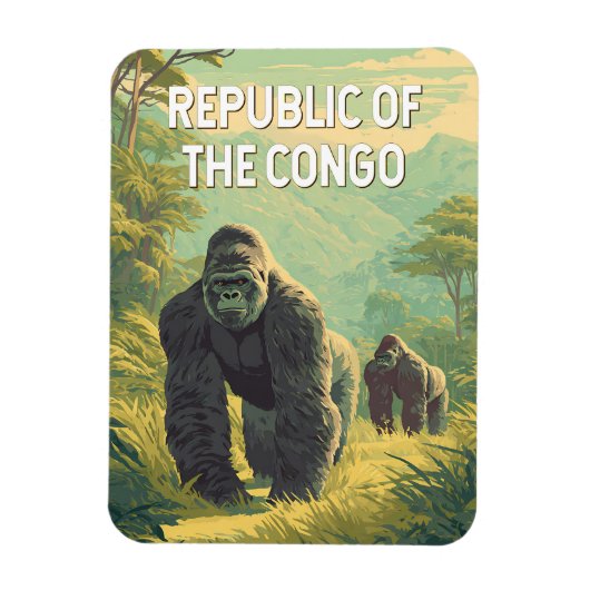 Republiek Congo Illustratie Reis Kunst Magneet (Verticaal)