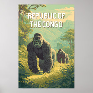 Republiek Congo Illustratie Reis Kunst Poster