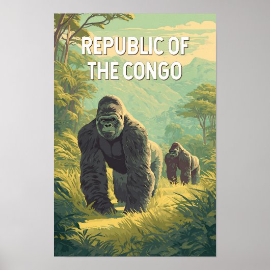Republiek Congo Illustratie Reis Kunst Poster (Voorkant)