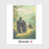 Republiek Congo Illustratie Reis Kunst Sticker (Vel)