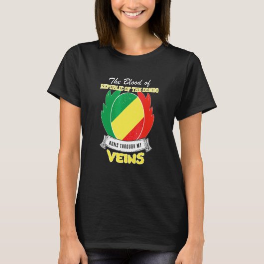 Republiek Congo in mijn aderen T-shirt (Voorkant)