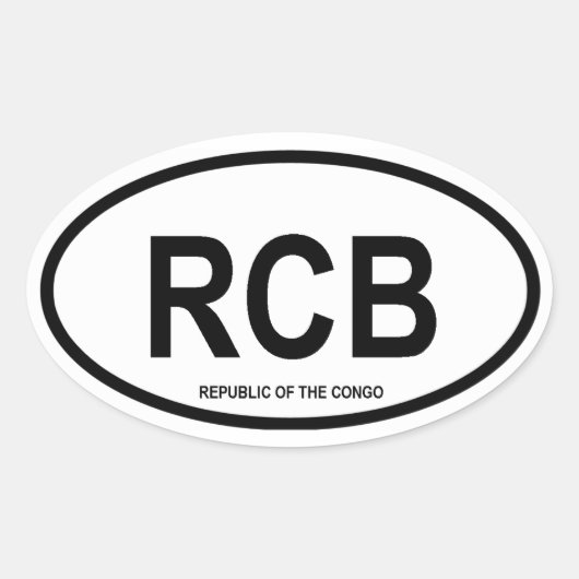 Republiek Congo "RCB" Ovale Sticker (Voorkant)