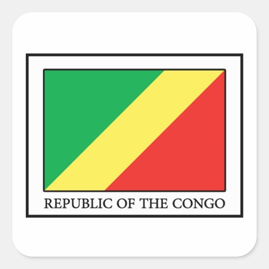 Republiek Congo Vierkante Sticker (Voorkant)