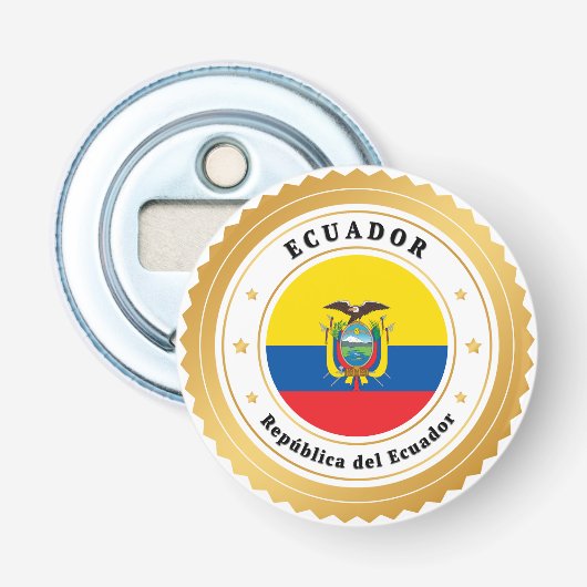 Republiek Ecuador Button Flesopener (Voorkant)