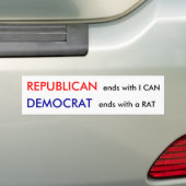 REPUBLIEK, eindigt met I CAN Bumpersticker (Op auto)