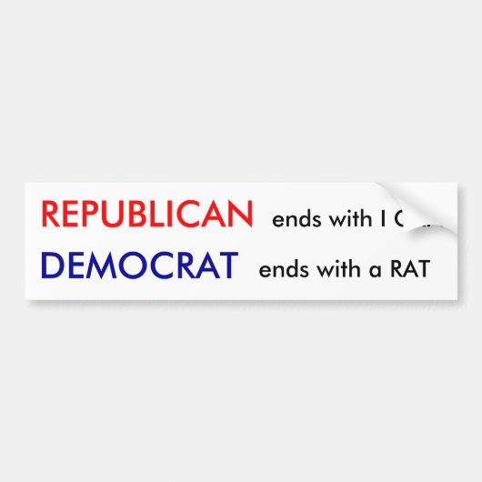 REPUBLIEK, eindigt met I CAN Bumpersticker (Voorkant)
