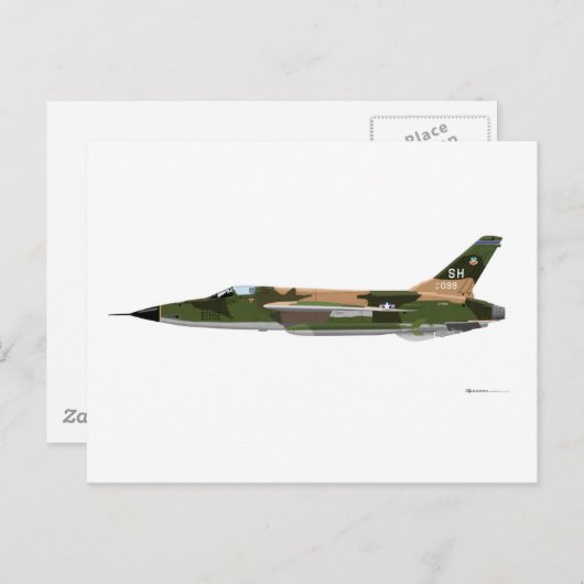 Republiek F-105 Thunderchief Briefkaart (Voorkant / Achterkant)