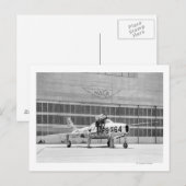 Republiek F-84F op de oprijplaat op Moffett Field Briefkaart (Voorkant / Achterkant)
