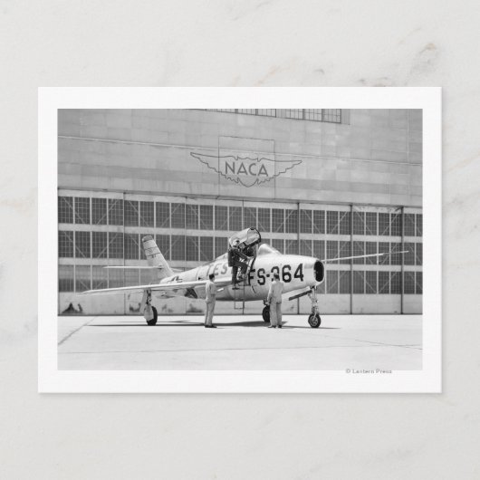 Republiek F-84F op de oprijplaat op Moffett Field Briefkaart (Voorkant)