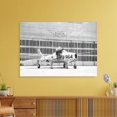 Republiek F-84F op de oprijplaat op Moffett Field Canvas Afdruk (Insitu (Woonkamer))