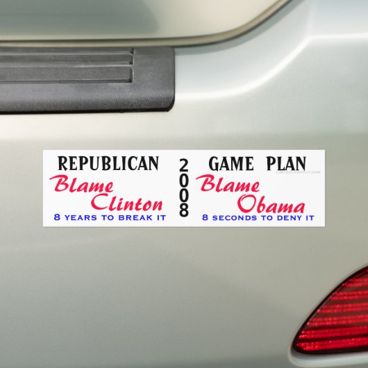 REPUBLIEK, GAME PLAN (WAT) BUMPERSTICKER (Op auto)