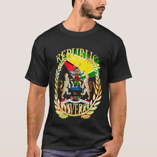 Republiek Guyana, Happy 50th Republic Annive T- T-shirt (Voorkant)